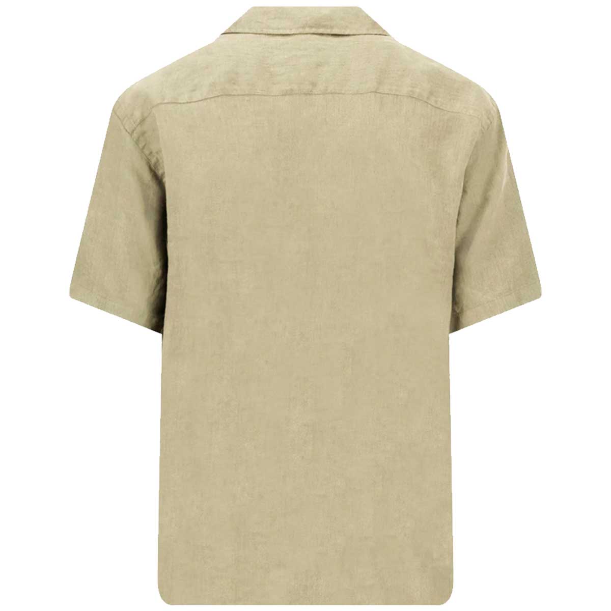 FYNCH HATTON Lapel Collared Short-Sleeve Shirt - Mens Pure Linen - Pistachio