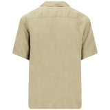 FYNCH HATTON Lapel Collared Short-Sleeve Shirt - Mens Pure Linen - Pistachio