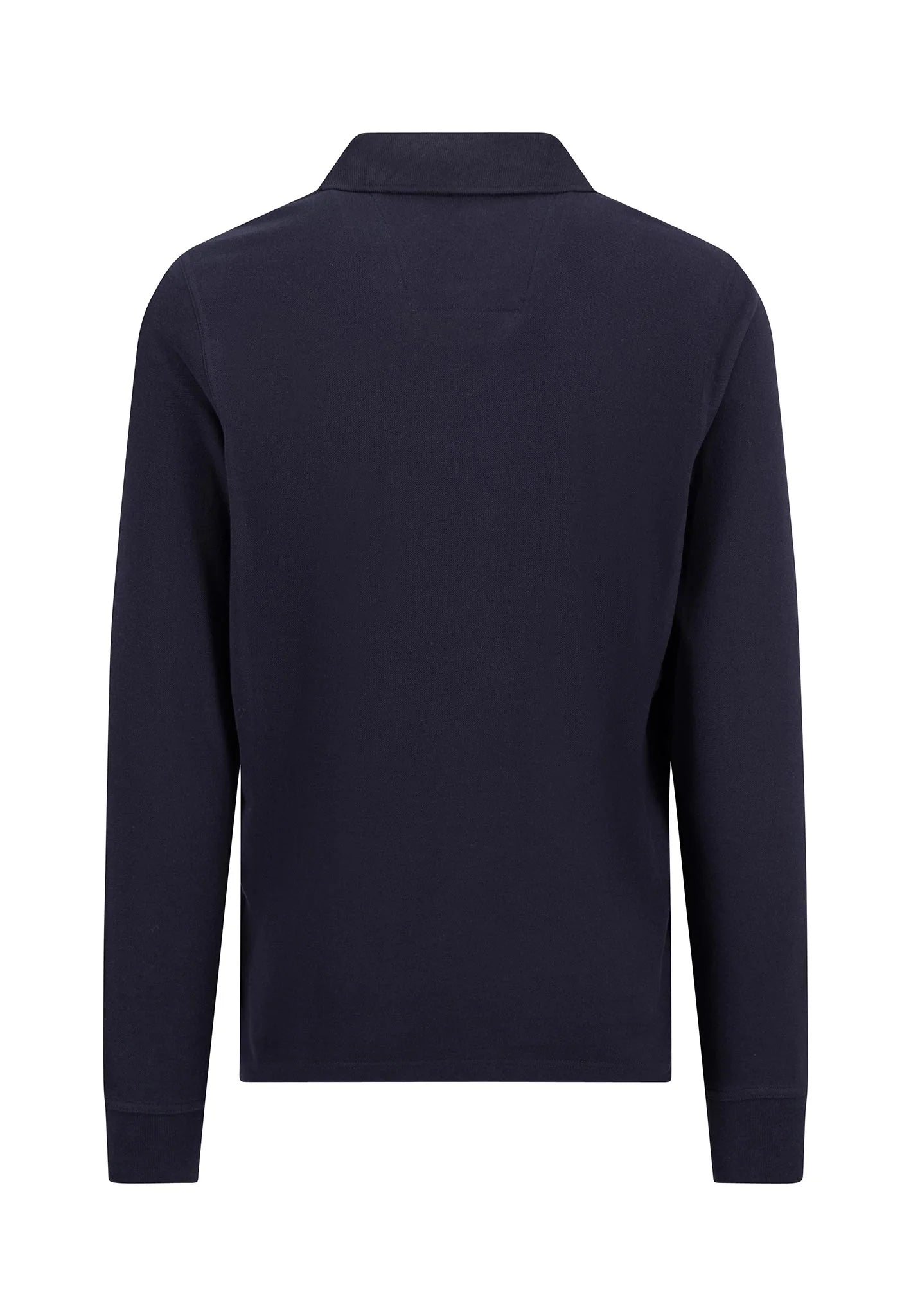 FYNCH HATTON Long Sleeve Polo Shirt - Men's Soft Cotton – Navy