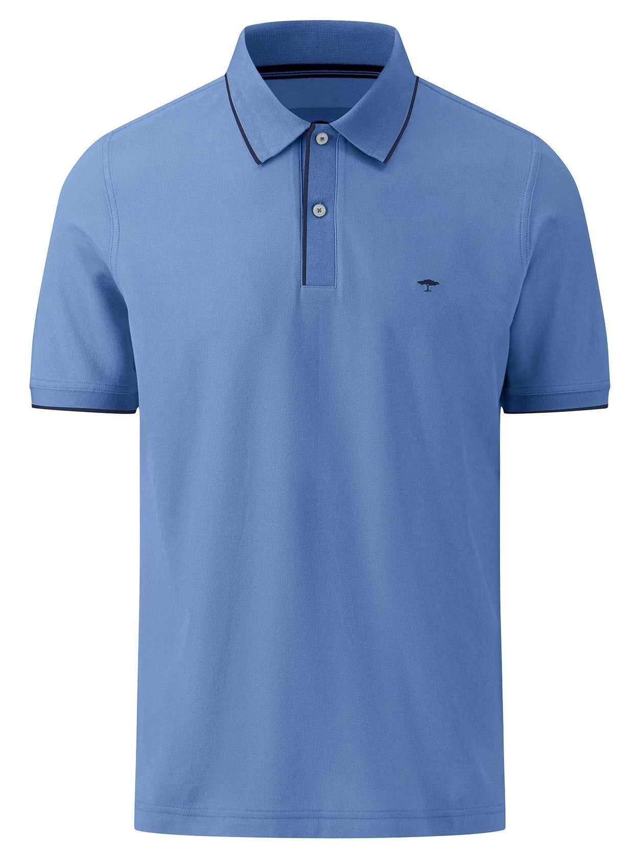 FYNCH HATTON Modern-Fit Polo Shirt - Men's Cotton Pique – Crystal Blue