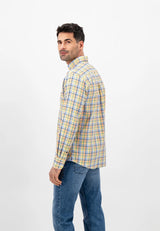 FYNCH HATTON Multi Print Shirt - Men's Soft Cotton – Leaf Green Check Fynch Hatton