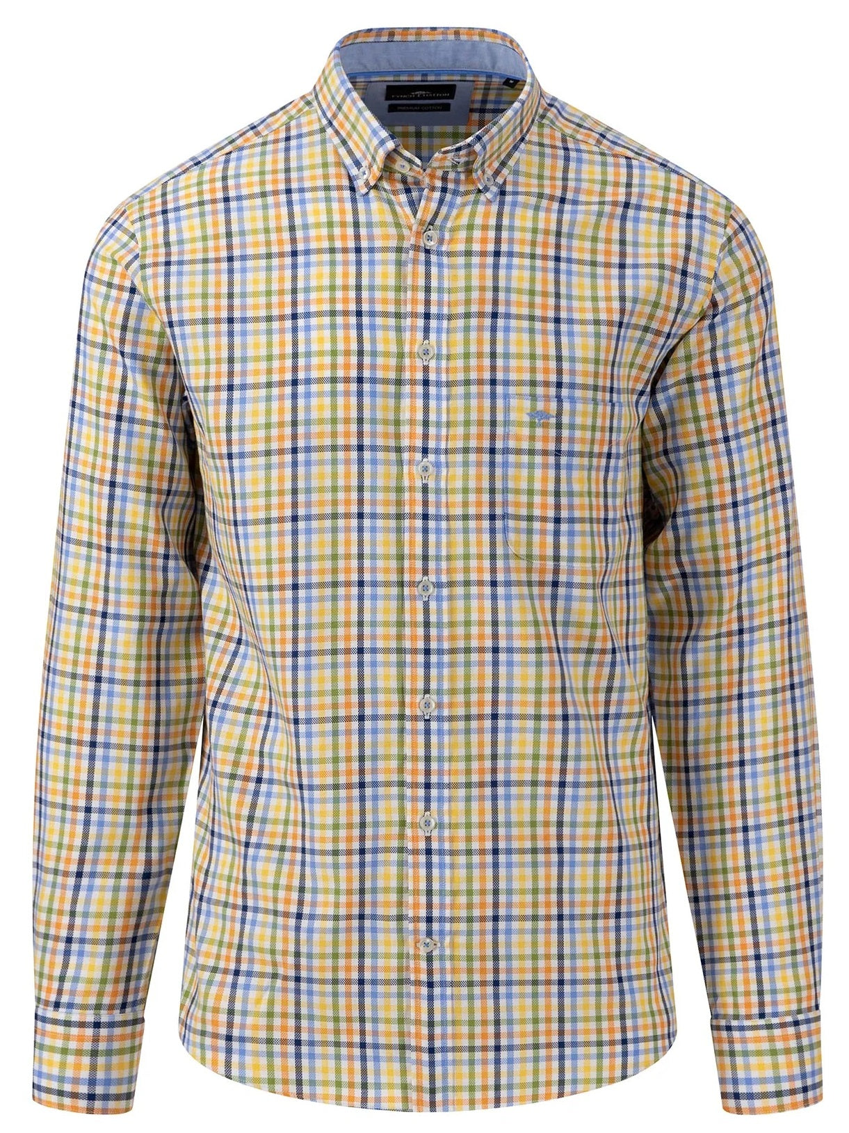 FYNCH HATTON Multi Print Shirt - Men's Soft Cotton – Leaf Green Check