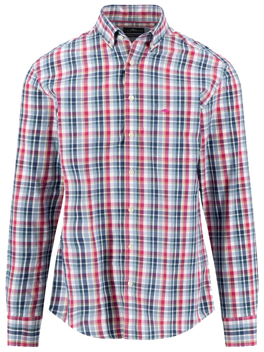 FYNCH HATTON Oxford Shirt - Men's Soft Cotton – Grape Check