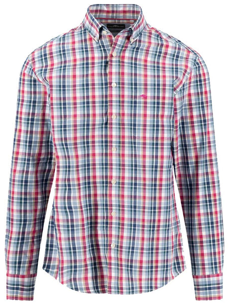 FYNCH HATTON Oxford Shirt - Men's Soft Cotton – Grape Check
