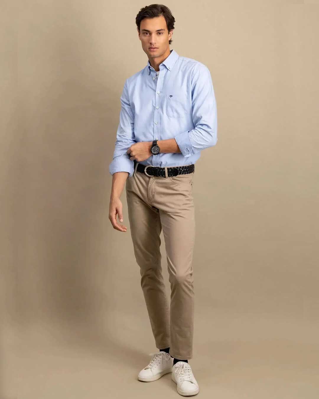 FYNCH HATTON Oxford Shirt - Men's Soft Cotton – Light Blue