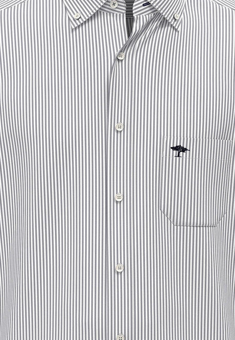 FYNCH HATTON Oxford Shirt - Men's Soft Cotton – Navy Stripe