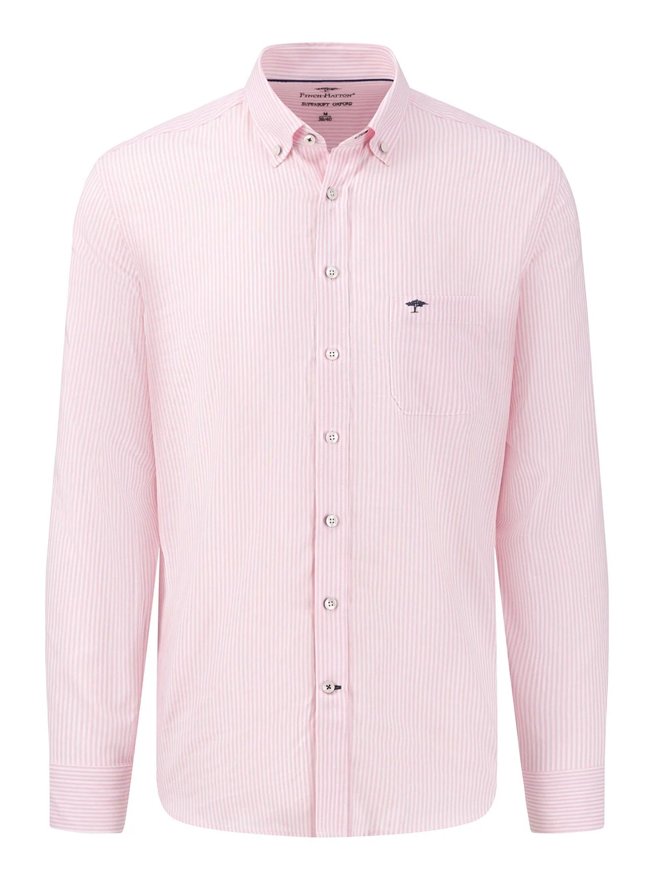 FYNCH HATTON Oxford Shirt - Men's Soft Cotton – Pink Stripe