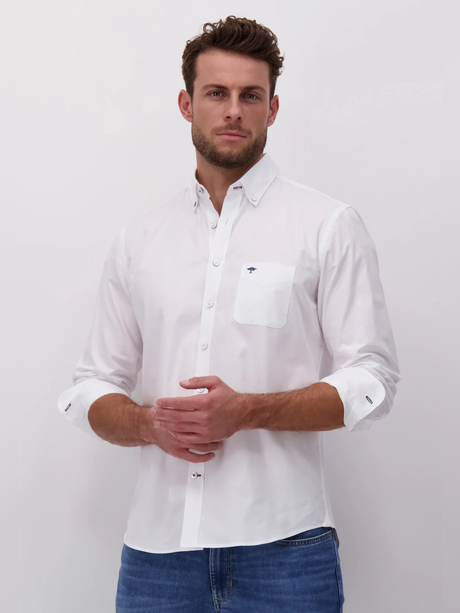 FYNCH HATTON Oxford Shirt - Men's Soft Cotton – White Fynch Hatton