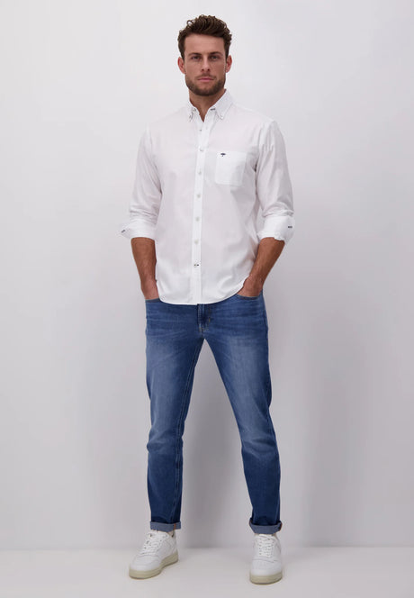 FYNCH HATTON Oxford Shirt - Men's Soft Cotton – White Fynch Hatton