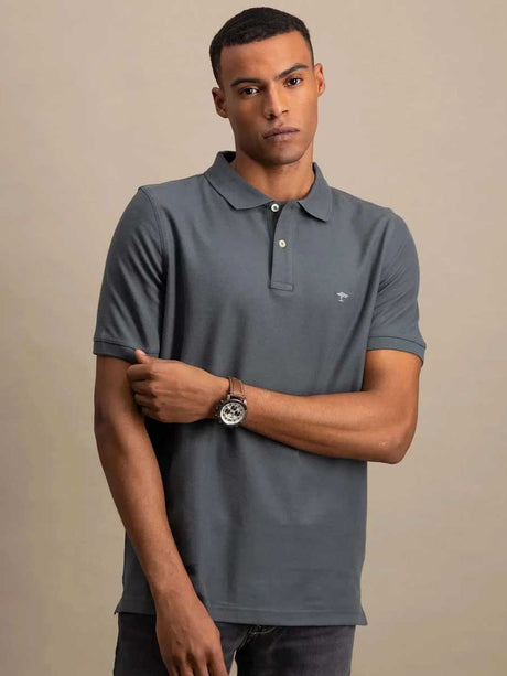 FYNCH HATTON Pique Polo Shirt - Men's Supima Cotton – Asphalt