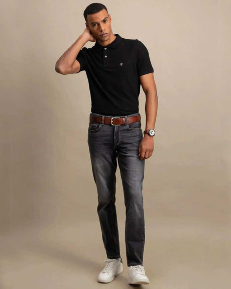 FYNCH HATTON Pique Polo Shirt - Men's Supima Cotton – Black