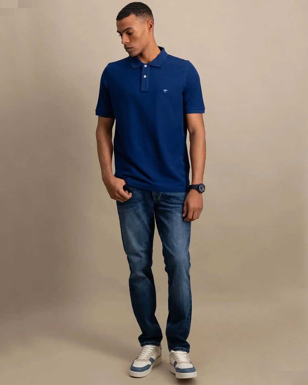 FYNCH HATTON Pique Polo Shirt - Men's Supima Cotton – Midnight