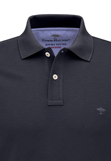 FYNCH HATTON Pique Polo Shirt Men's Supima Cotton – Navy – A