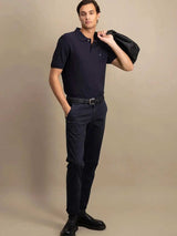 FYNCH HATTON Pique Polo Shirt - Men's Supima Cotton – Navy