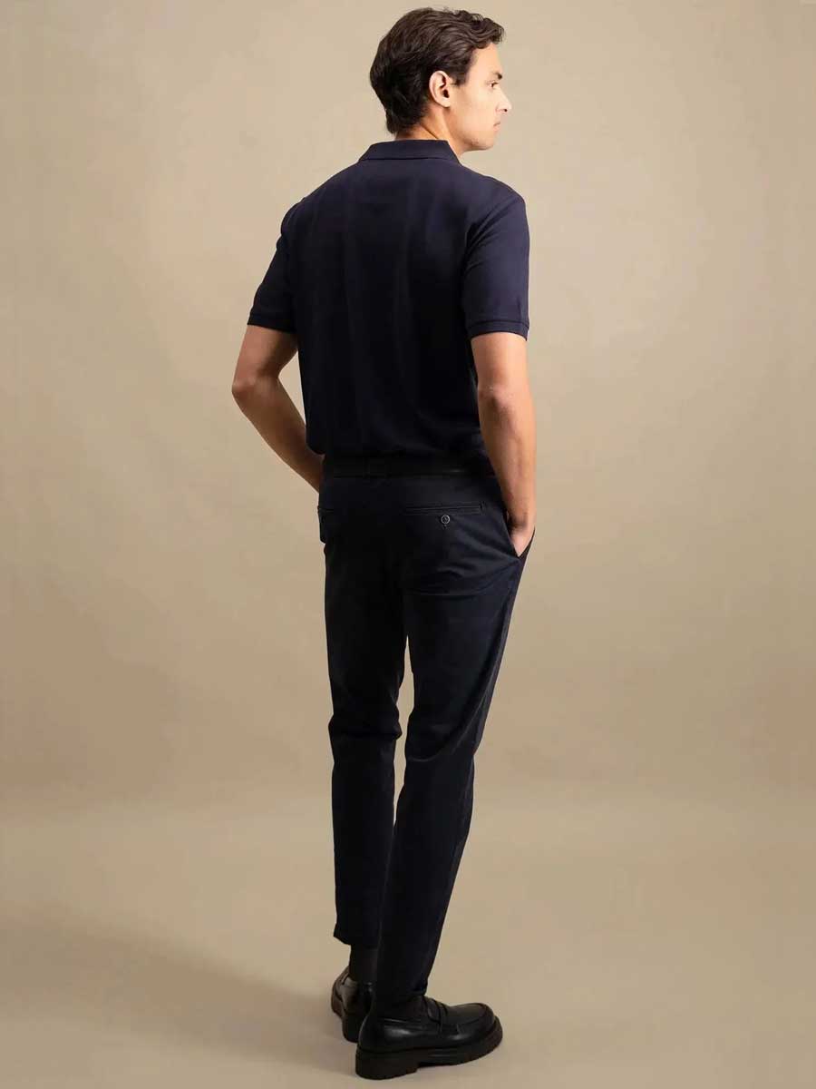 FYNCH HATTON Pique Polo Shirt - Men's Supima Cotton – Navy