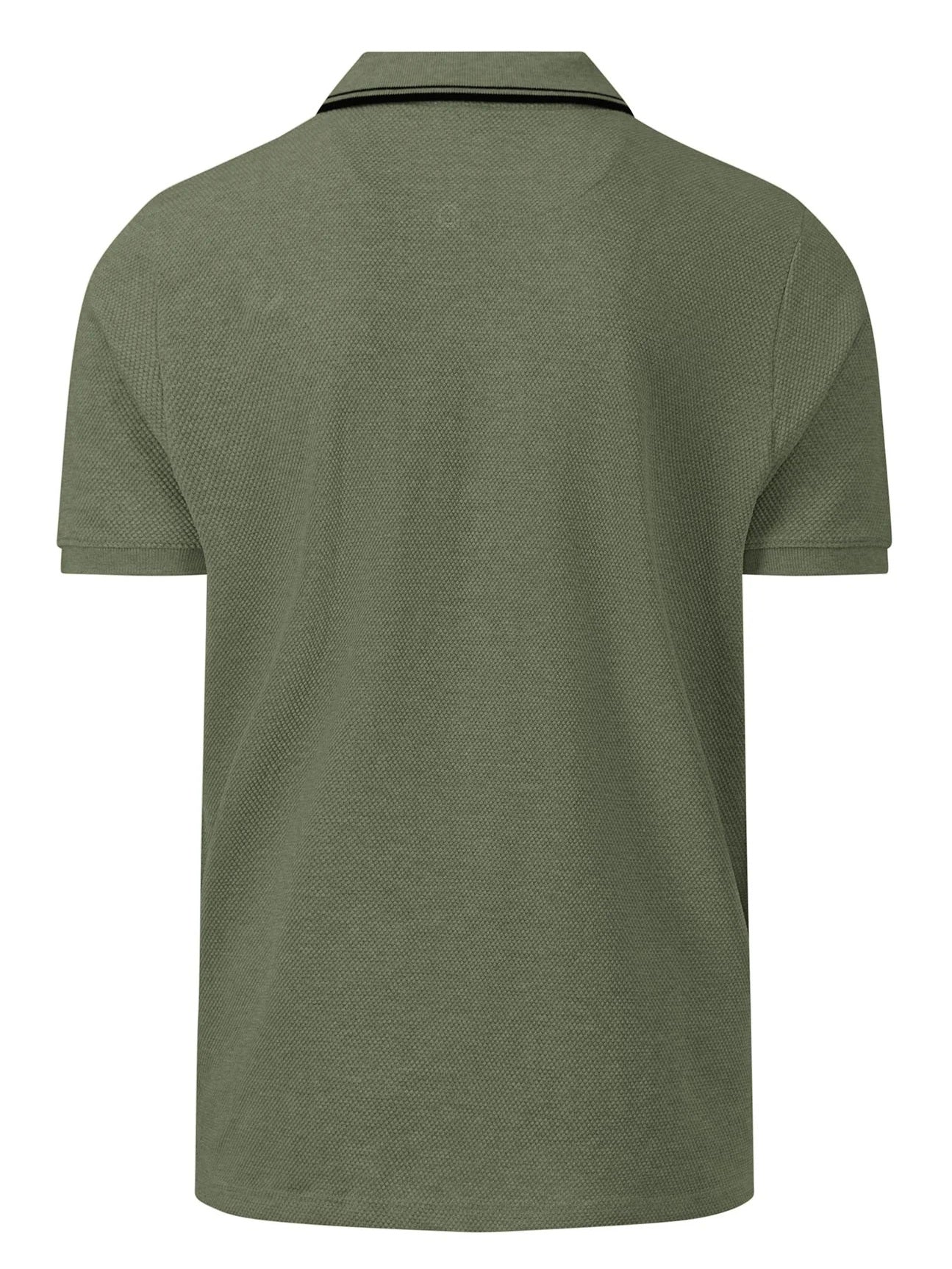FYNCH HATTON Popcorn Structure Polo Shirt - Men's Cotton – Dusty Olive