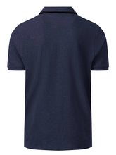 Load image into Gallery viewer, FYNCH HATTON Popcorn Structure Polo Shirt - Men&#39;s Cotton – Navy
