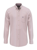 FYNCH HATTON Poplin Stripe Shirt - Men's Cotton Button-Down – Grape