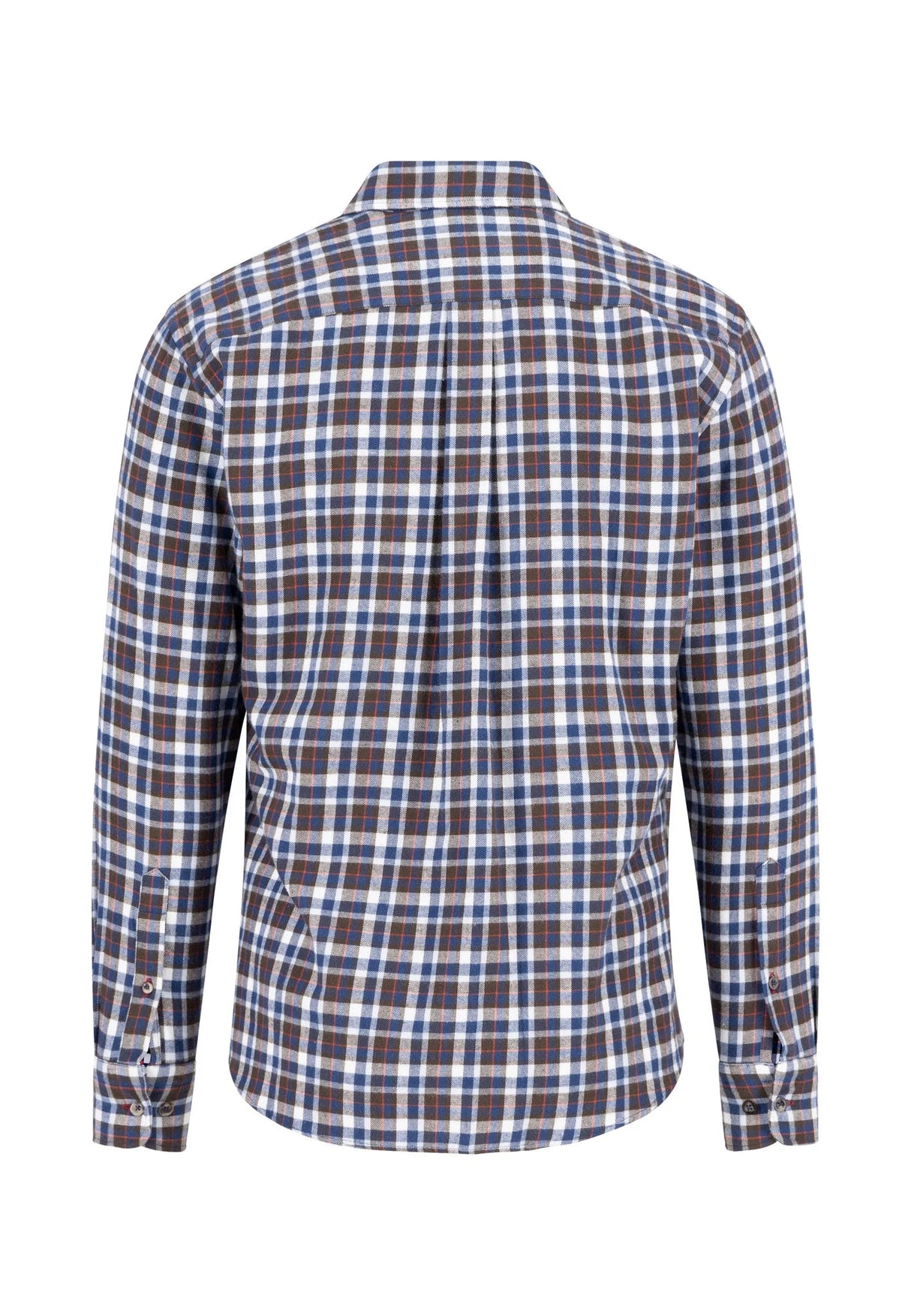 FYNCH HATTON Premium Flannel Check Shirt – Men's Button-Down – Dark Chocolate