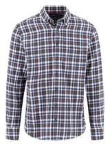 FYNCH HATTON Premium Flannel Check Shirt – Men's Button-Down – Dark Chocolate