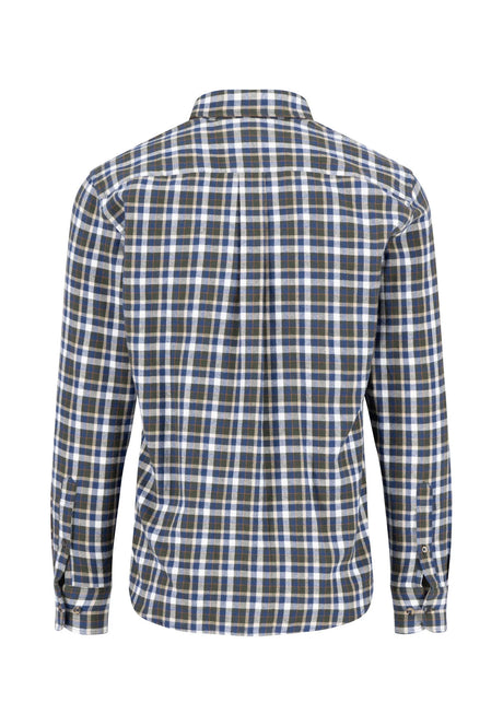 FYNCH HATTON Premium Flannel Check Shirt – Men's Button-Down – Dark Ivy