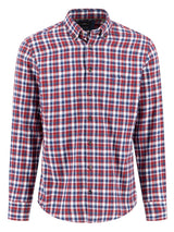 FYNCH HATTON Premium Flannel Check Shirt – Men's Button-Down – Garnet Red