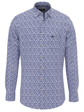 Load image into Gallery viewer, FYNCH HATTON Pure Cotton Shirt - Men&#39;s – Modern Flower Print Soft Blue Fynch Hatton
