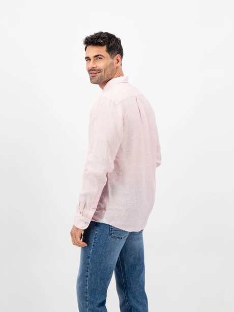 40% OFF - FYNCH HATTON Pure Linen Shirt - Men's – Blush Pink - Size: MEDIUM Fynch Hatton