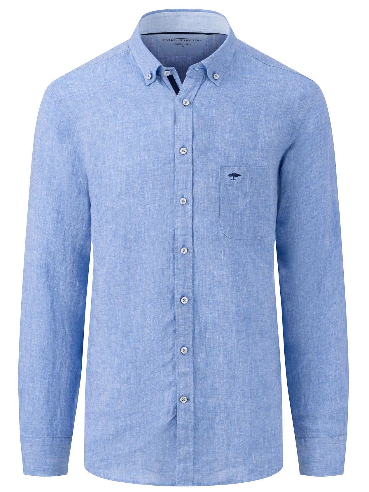 FYNCH HATTON Pure Linen Shirt - Men's – Crystal Blue