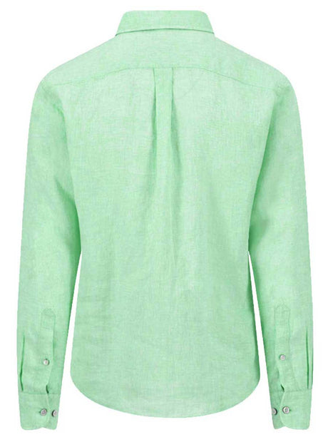 FYNCH HATTON Pure Linen Shirt - Men's – Turf Green
