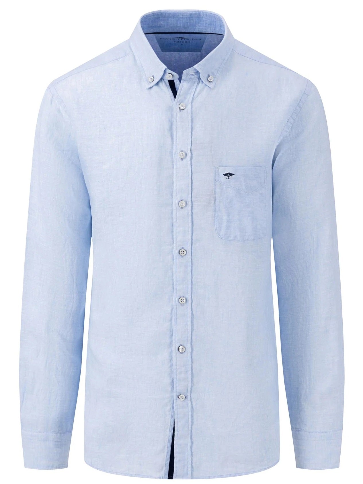 FYNCH HATTON Pure Linen Shirt - Men's – Light Blue