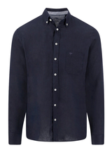 FYNCH HATTON Pure Linen Shirt - Men's – Navy