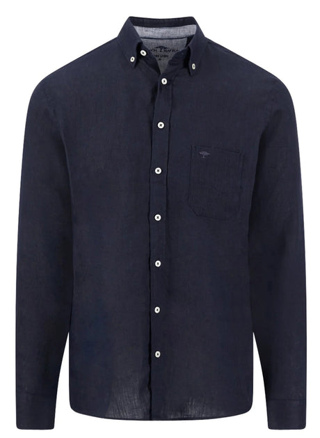 FYNCH HATTON Pure Linen Shirt - Men's – Navy