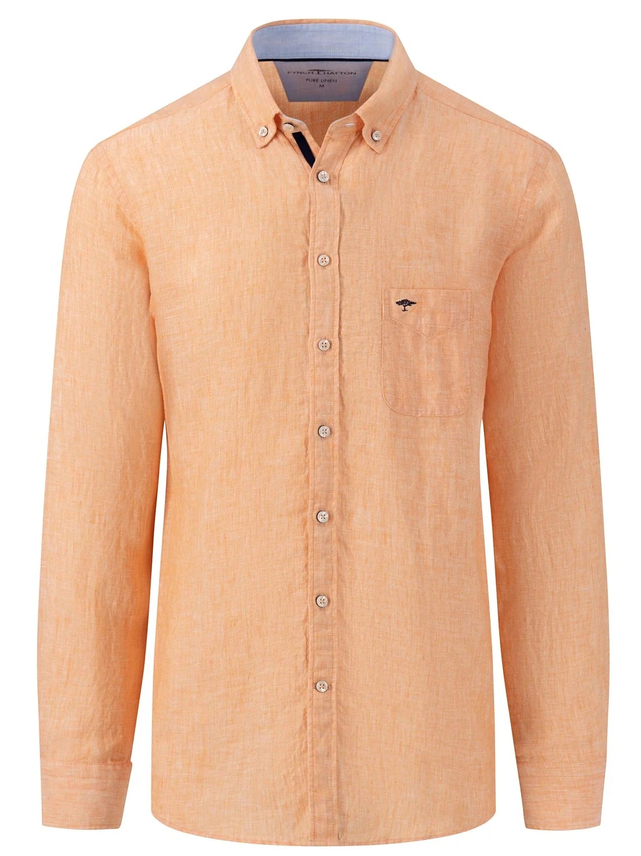 FYNCH HATTON Pure Linen Shirt - Men's – Papaya