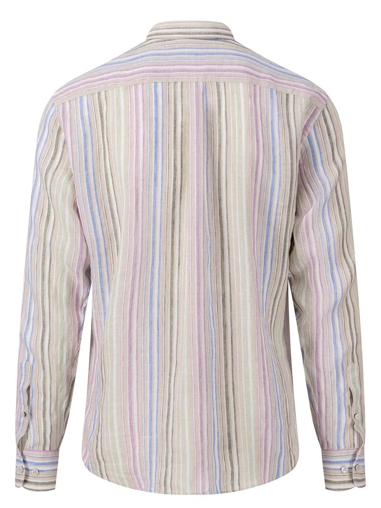 FYNCH HATTON Pure Linen Shirt - Men's – Soft Green Stripes