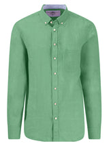 60% OFF FYNCH HATTON Pure Linen Shirt - Men's – Turf Green - Size: SMALL