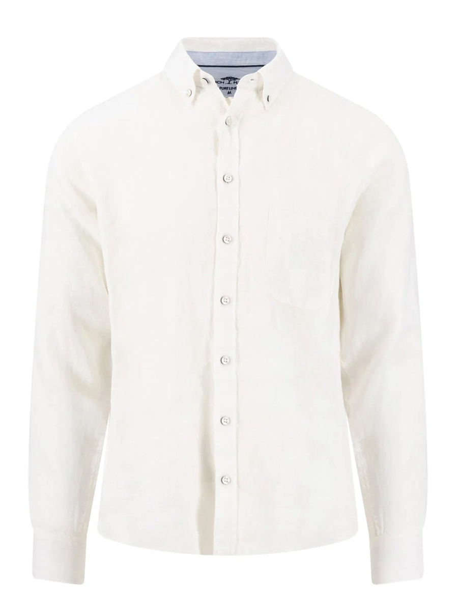 FYNCH HATTON Pure Linen Shirt - Men's - White
