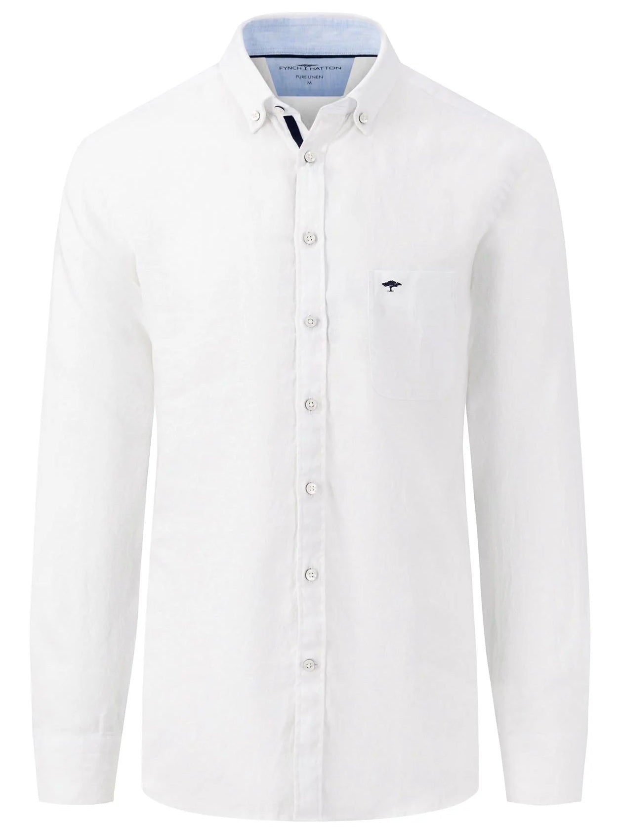 FYNCH HATTON Pure Linen Shirt - Men's – White
