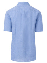 Load image into Gallery viewer, FYNCH HATTON Pure Linen Short-Sleeve Shirt - Men&#39;s – Crystal Blue
