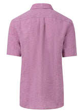 Load image into Gallery viewer, FYNCH HATTON Pure Linen Short-Sleeve Shirt - Men&#39;s – Dusty Lavender
