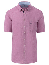 Load image into Gallery viewer, FYNCH HATTON Pure Linen Short-Sleeve Shirt - Men&#39;s – Dusty Lavender
