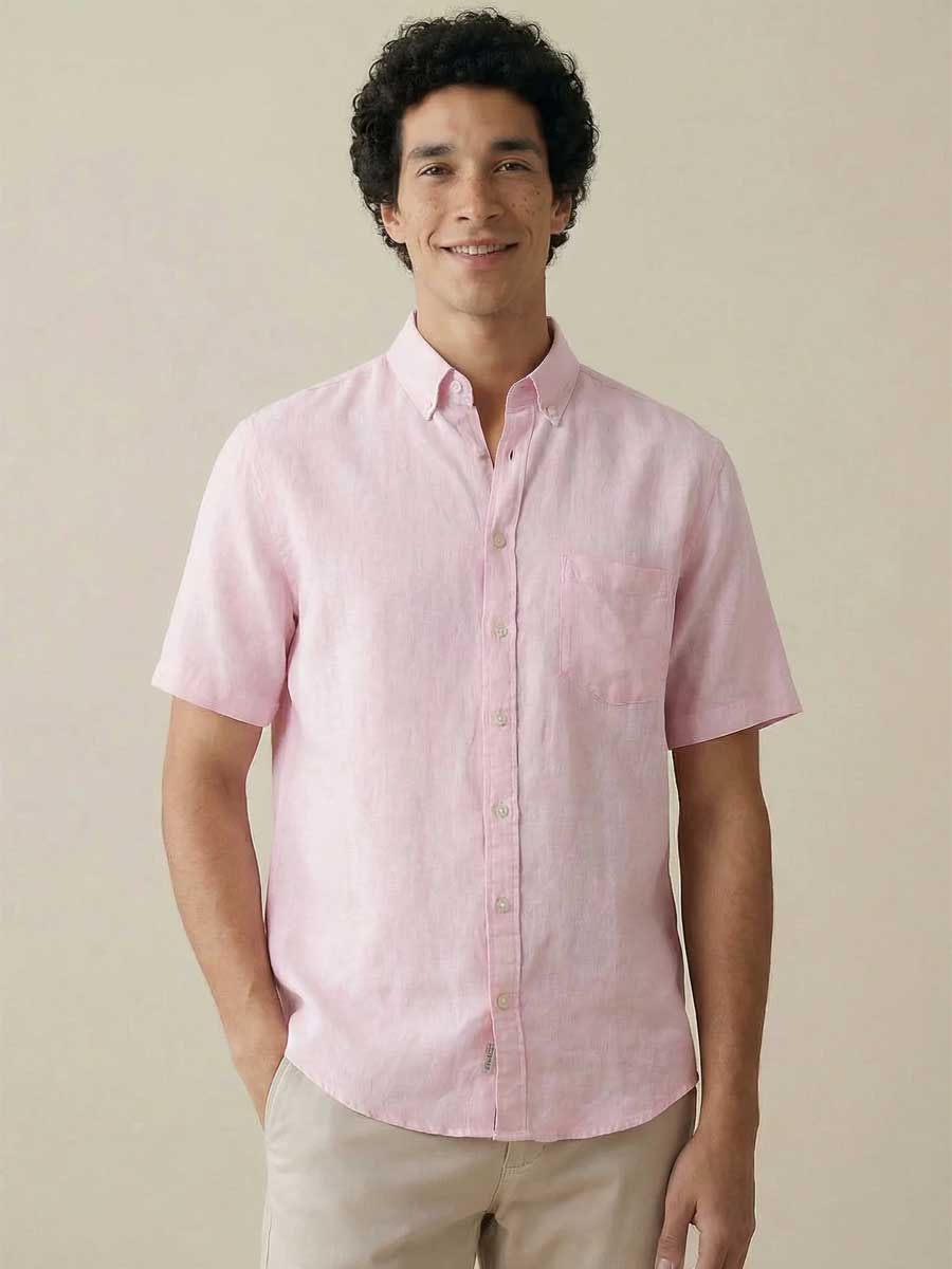 FYNCH HATTON Pure Linen Short-Sleeve Shirt - Men's – Magnolia