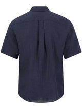 FYNCH HATTON Pure Linen Short-Sleeve Shirt - Men's – Navy