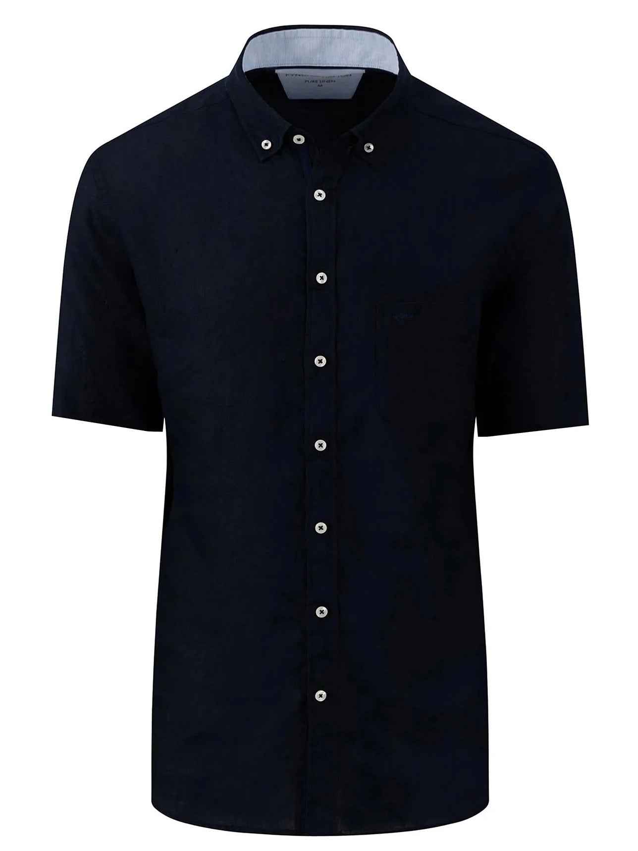 FYNCH HATTON Pure Linen Short-Sleeve Shirt - Men's – Navy