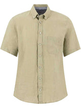 FYNCH HATTON Pure Linen Short-Sleeve Shirt - Men's – Pistachio
