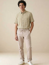 FYNCH HATTON Pure Linen Short-Sleeve Shirt - Men's – Pistachio