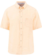 FYNCH HATTON Pure Linen Short-Sleeve Shirt - Men's – Tangerine