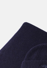 FYNCH HATTON Pure Wool Beanie & Scarf Gift Set - Men's – Navy - view 2