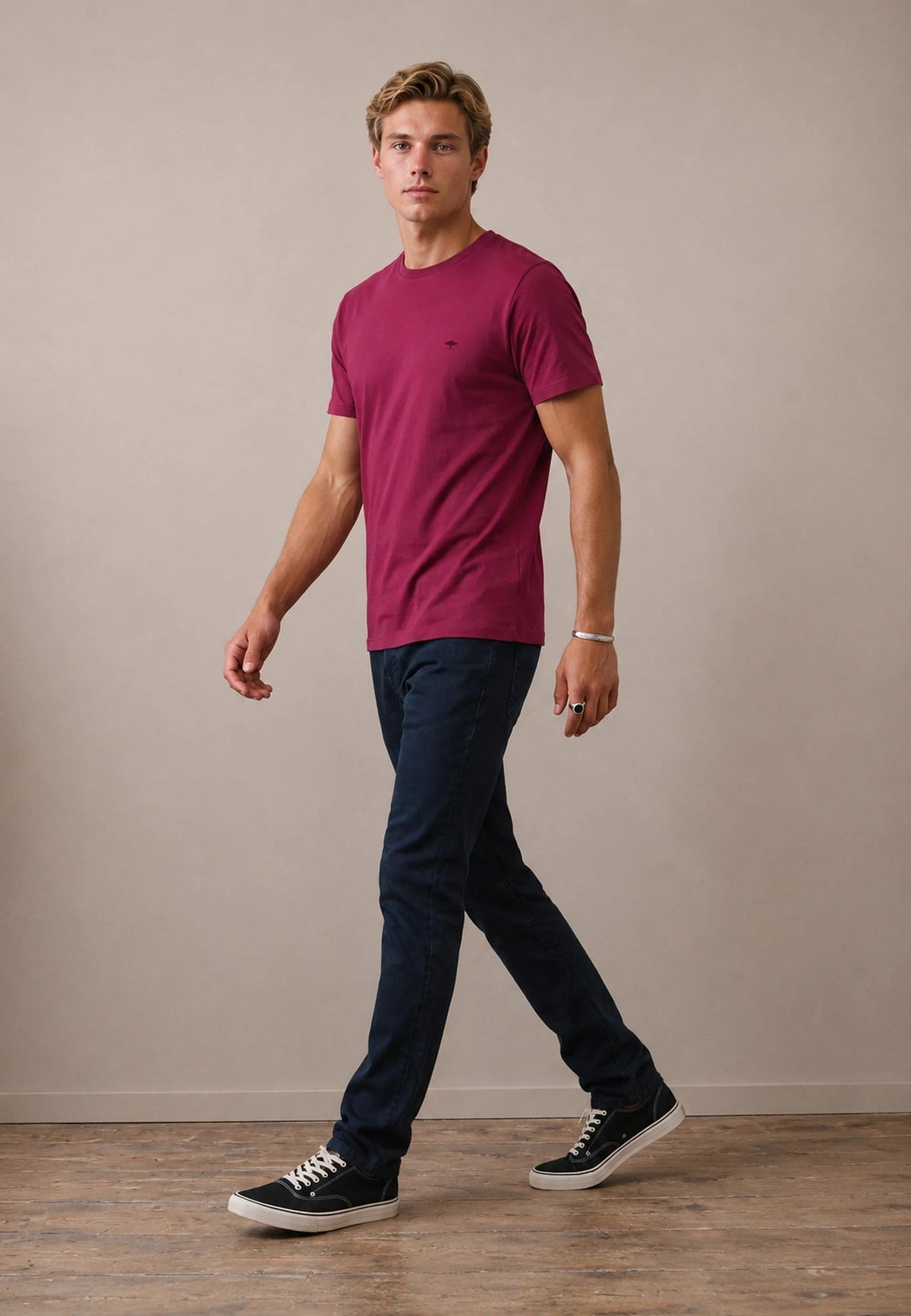 FYNCH HATTON Sanforized Cotton T-Shirt - Men's – Grape - view 3