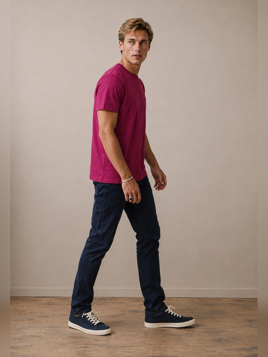 FYNCH HATTON Sanforized Cotton T-Shirt - Men's – Grape - view 4